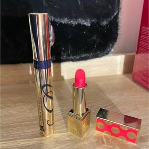 Estee Lauder Gold and Pink Lipstick and Mascara Set